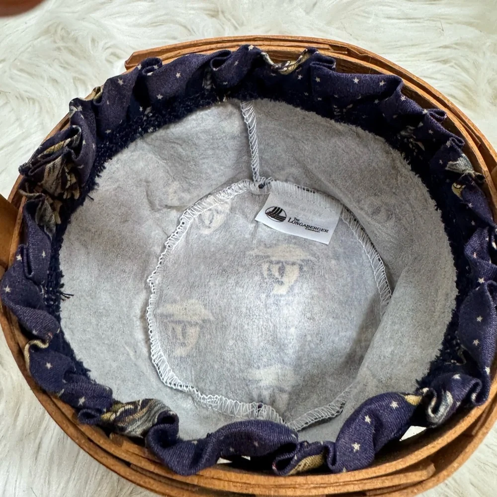 Longaberger 1992 Discovery Sailing Basket Round Brass Plate Sailing Ship USA